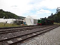 Versorgung des Biwaks durch die Feldbahn
