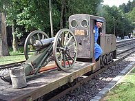 Geschütztransport mittels Feldbahn