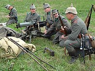 Maschinengewehr-Nest in Feuerbereitschaft