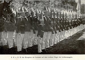 Der Kronprinz auf dem rechten Flügel der Leibkompagnie 1. Garderegiment zu Fuß